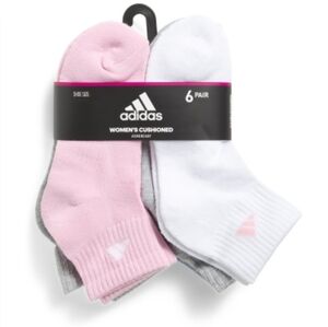 💕🔹️Adidas🔹️ Women's Cushioned 6 Pk Athletic Quarter Length Socks